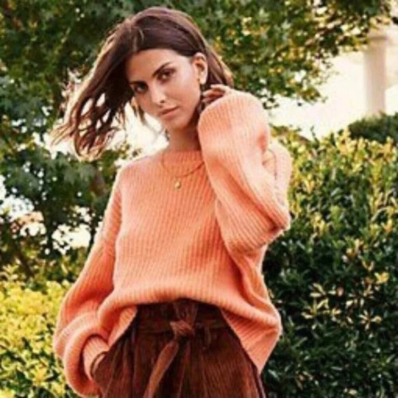 NEW Happy x Nature Peach Sweater with Billow Sleeves Puff sleeve - Picture 4 of 16